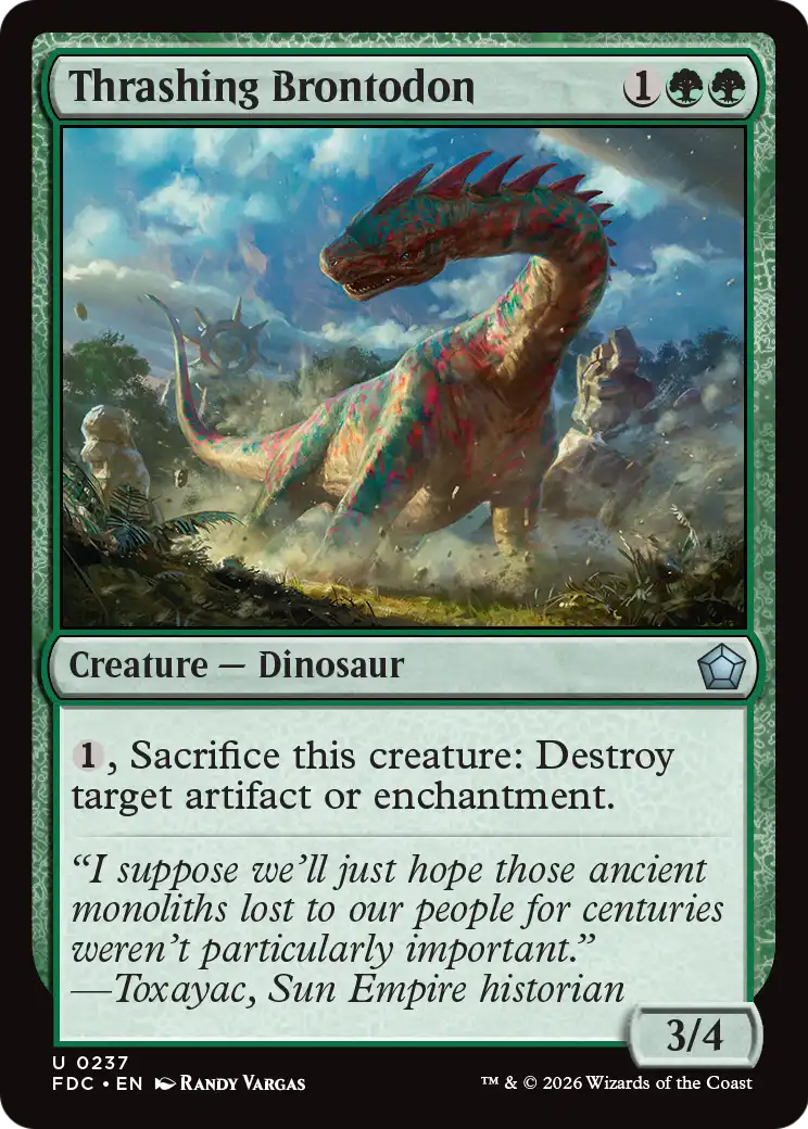 Thrashing Brontodon [Foundations Commander] | Exor Games New Glasgow