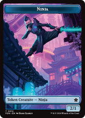 Emblem - Kaito, Cunning Infiltrator // Ninja Doubled-Sided Token [Foundations Tokens] | Exor Games New Glasgow