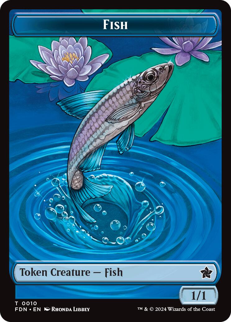 Faerie // Fish Doubled-Sided Token [Foundations Tokens] | Exor Games New Glasgow