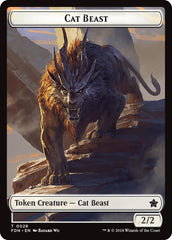 Cat Beast // Dragon (0017) Double-Sided Token [Foundations Tokens] | Exor Games New Glasgow