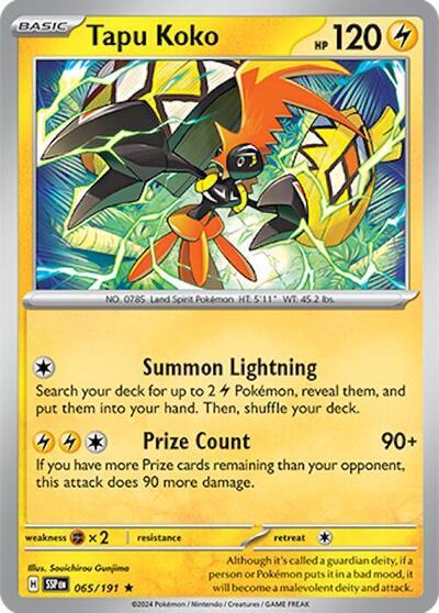 Tapu Koko (065/191) (Deck Exclusives) [Scarlet & Violet: Surging Sparks] | Exor Games New Glasgow