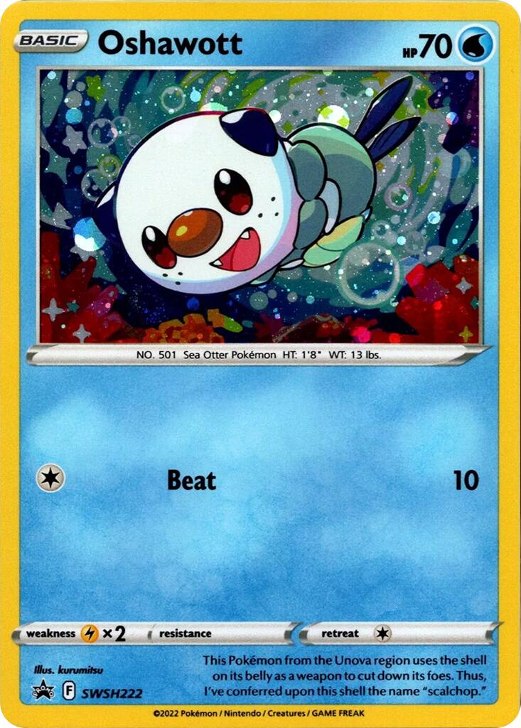 Oshawott (SWSH222) (Cosmo Holo) [Sword & Shield: Black Star Promos] | Exor Games New Glasgow