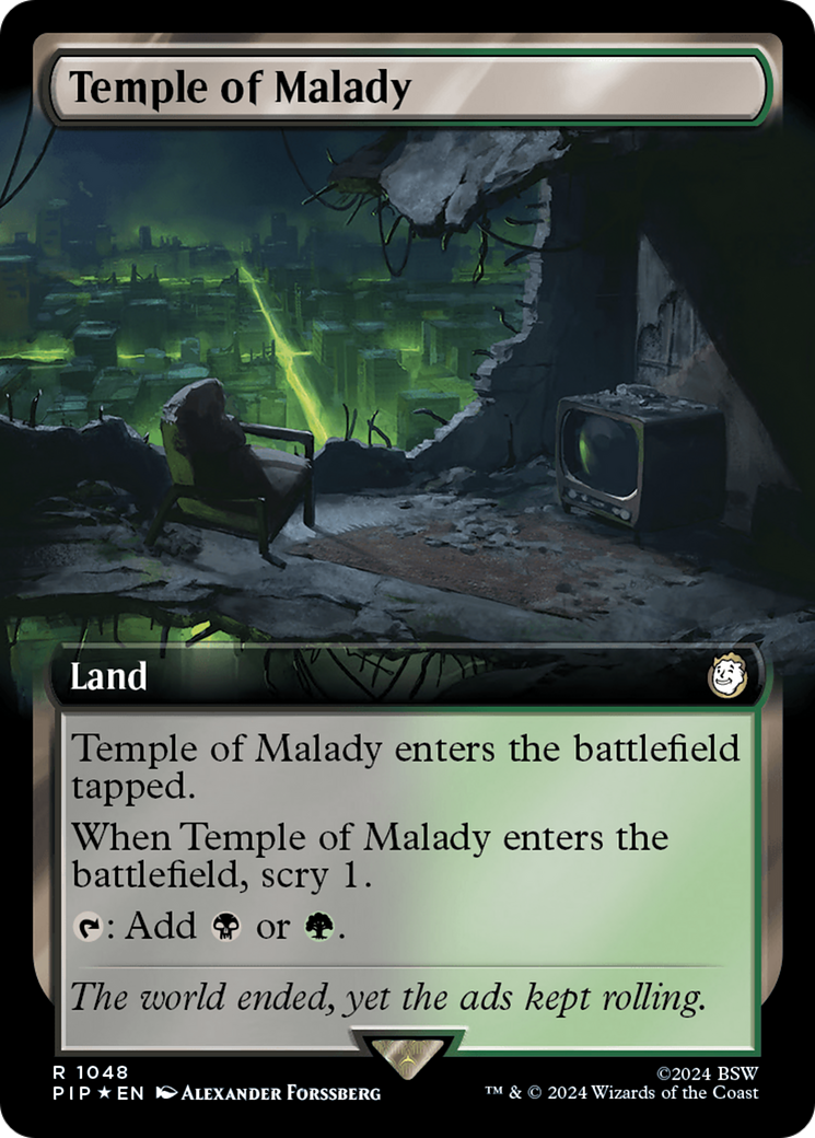 Temple of Malady (Extended Art) (Surge Foil) [Fallout] | Exor Games New Glasgow