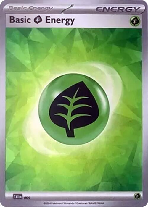 Basic Grass Energy (009) (Cracked Ice Holo) [Scarlet & Violet: Stellar Crown] | Exor Games New Glasgow