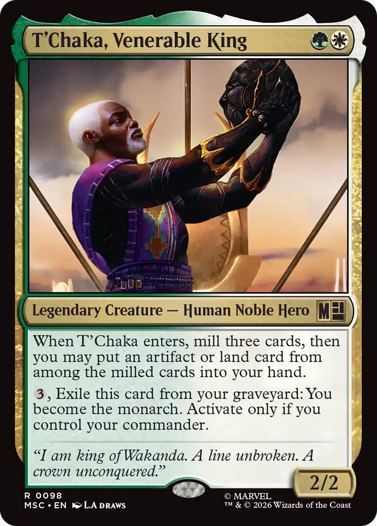 T'Chaka, Venerable King (Surge Foil) [Marvel Super Heroes Commander] | Exor Games New Glasgow