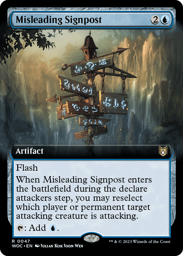 Misleading Signpost (Extended Art) [Wilds of Eldraine Commander] | Exor Games New Glasgow