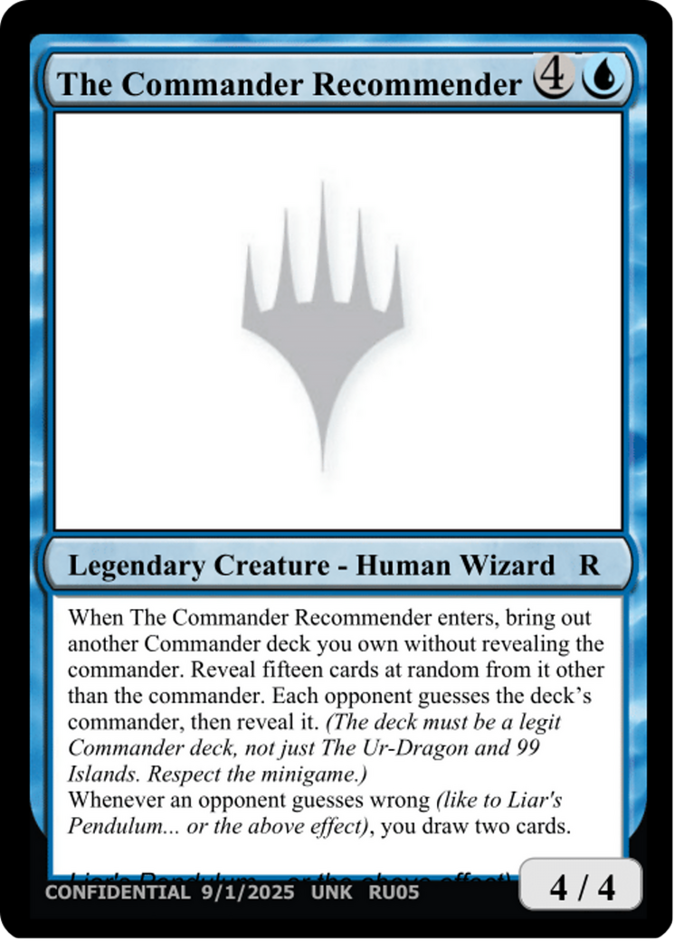 The Commander Recommender [Unknown Event] | Exor Games New Glasgow