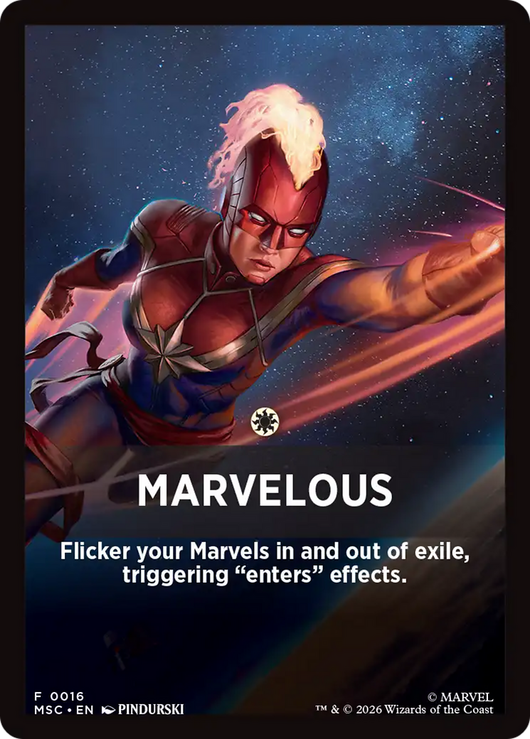 Marvelous Theme Card [Marvel Super Heroes Commander] | Exor Games New Glasgow