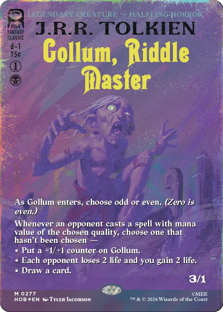 Gollum, Riddle Master (Borderless) (Surge Foil) [The Hobbit] | Exor Games New Glasgow