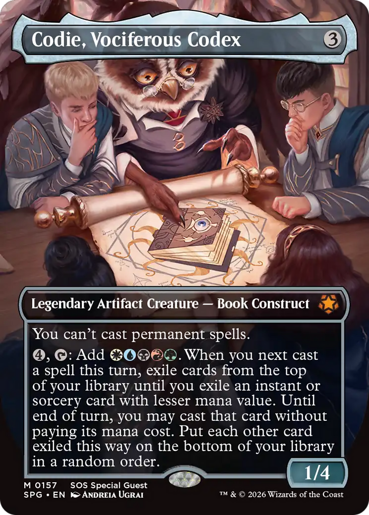 Codie, Vociferous Codex (Borderless) [Secrets of Strixhaven Special Guests] | Exor Games New Glasgow
