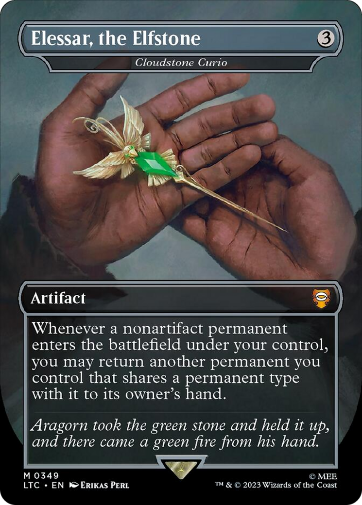 Elessar, the Elfstone - Cloudstone Curio (Borderless) (Surge Foil) [The Lord of the Rings: Tales of Middle-Earth Commander] | Exor Games New Glasgow