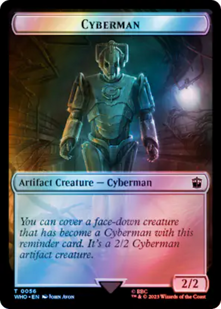 Warrior // Cyberman Double-Sided Token (Surge Foil) [Doctor Who Tokens] | Exor Games New Glasgow