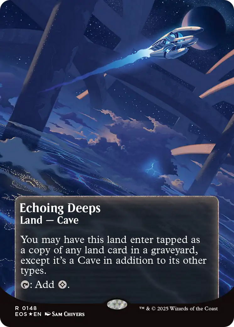 Echoing Deeps (0148) (Borderless) (Galaxy Foil) [Edge of Eternities: Stellar Sights] | Exor Games New Glasgow