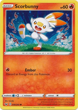 Scorbunny (030/202) (Cosmos Holo) [Sword & Shield: Base Set] | Exor Games New Glasgow