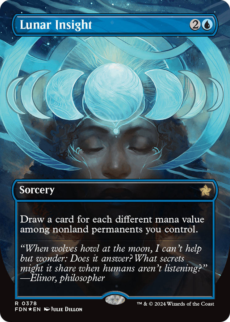 Lunar Insight (Borderless) (Mana Foil) [Foundations] | Exor Games New Glasgow