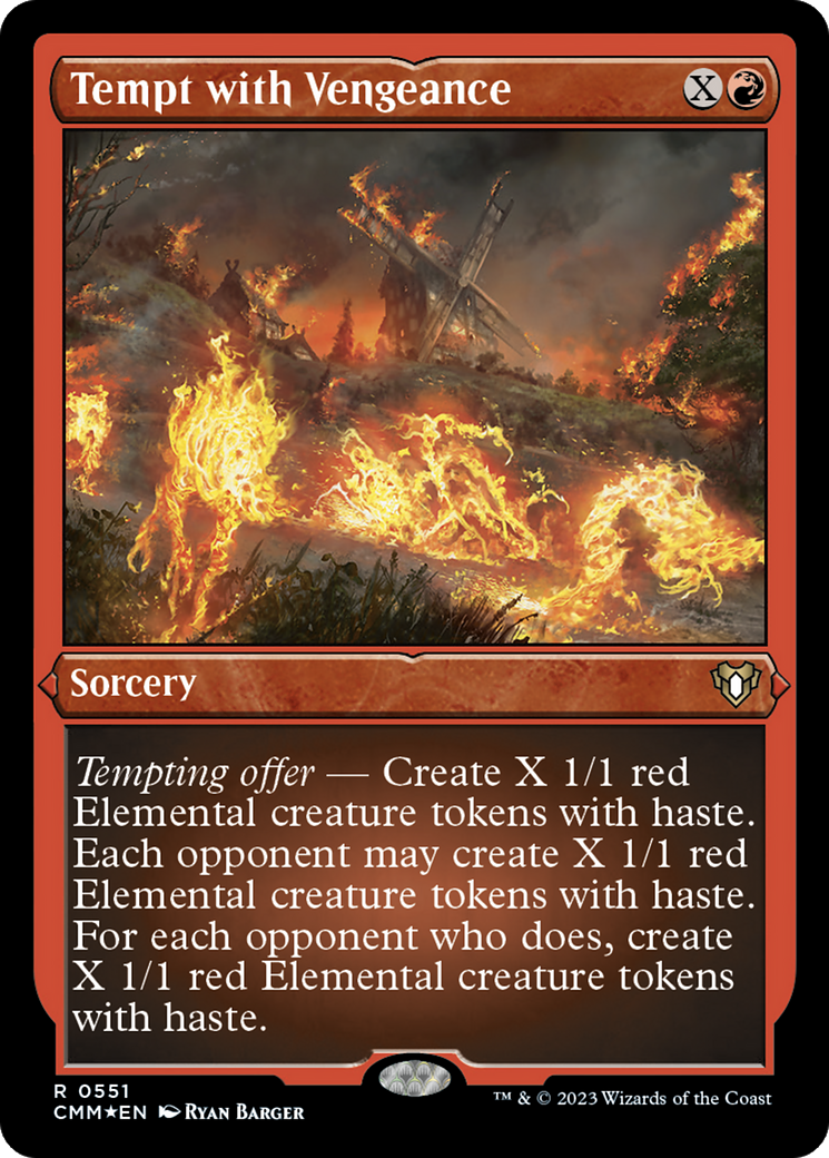 Tempt with Vengeance (Foil Etched) [Commander Masters] | Exor Games New Glasgow