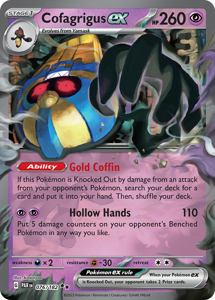 Cofagrigus ex (076/182) [Scarlet & Violet: Paradox Rift] | Exor Games New Glasgow