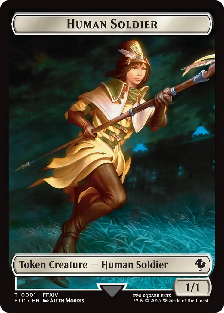 Human Soldier // Hero (0033) Double-Sided Token (Surge Foil) [FINAL FANTASY Commander Tokens] | Exor Games New Glasgow