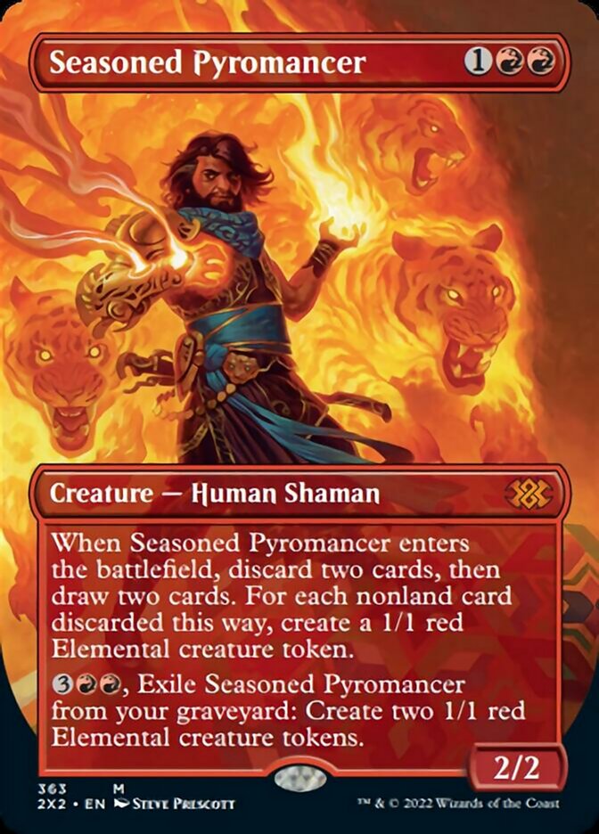 Seasoned Pyromancer (Borderless Alternate Art) [Double Masters 2022] | Exor Games New Glasgow