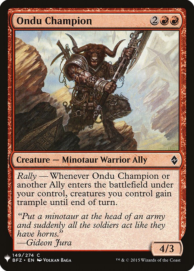 Ondu Champion [Mystery Booster] | Exor Games New Glasgow