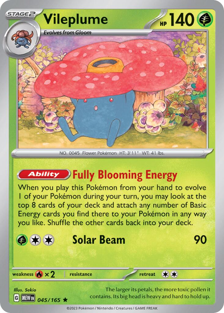 Vileplume (045/165) (Theme Deck Exclusive) [Scarlet & Violet 151] | Exor Games New Glasgow