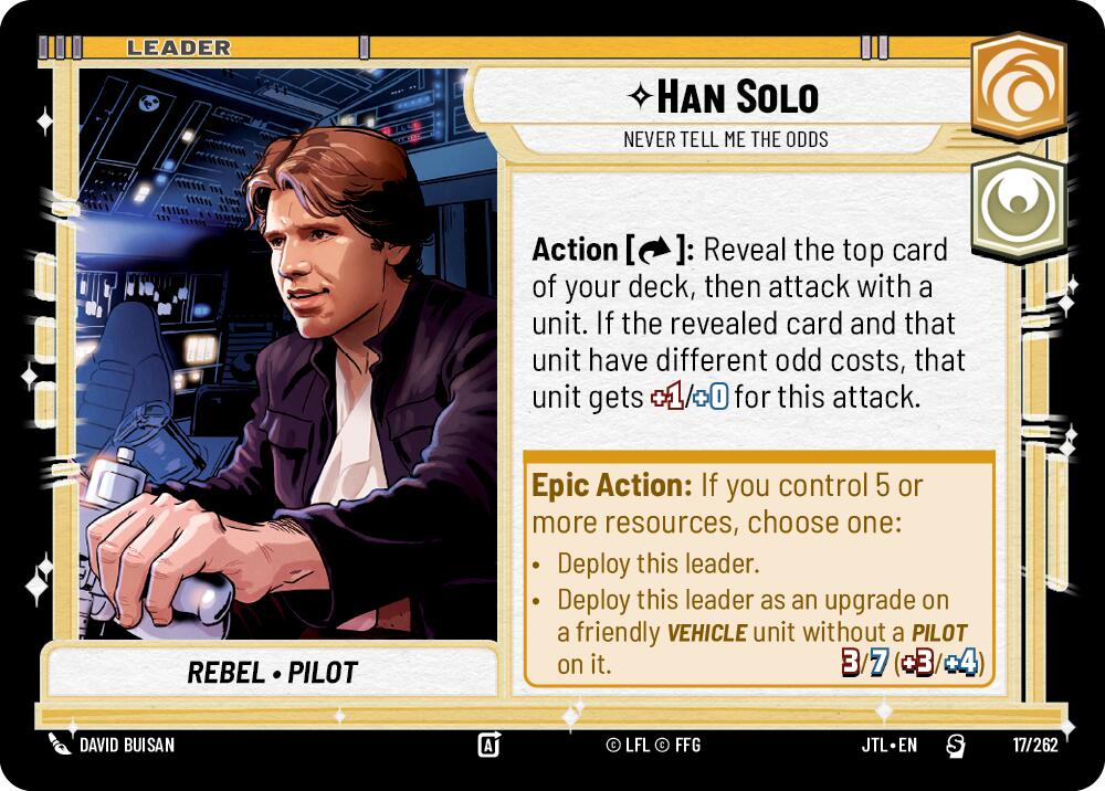 Han Solo - Never Tell Me the Odds (017/262) (017/257) [Jump to Lightspeed] | Exor Games New Glasgow