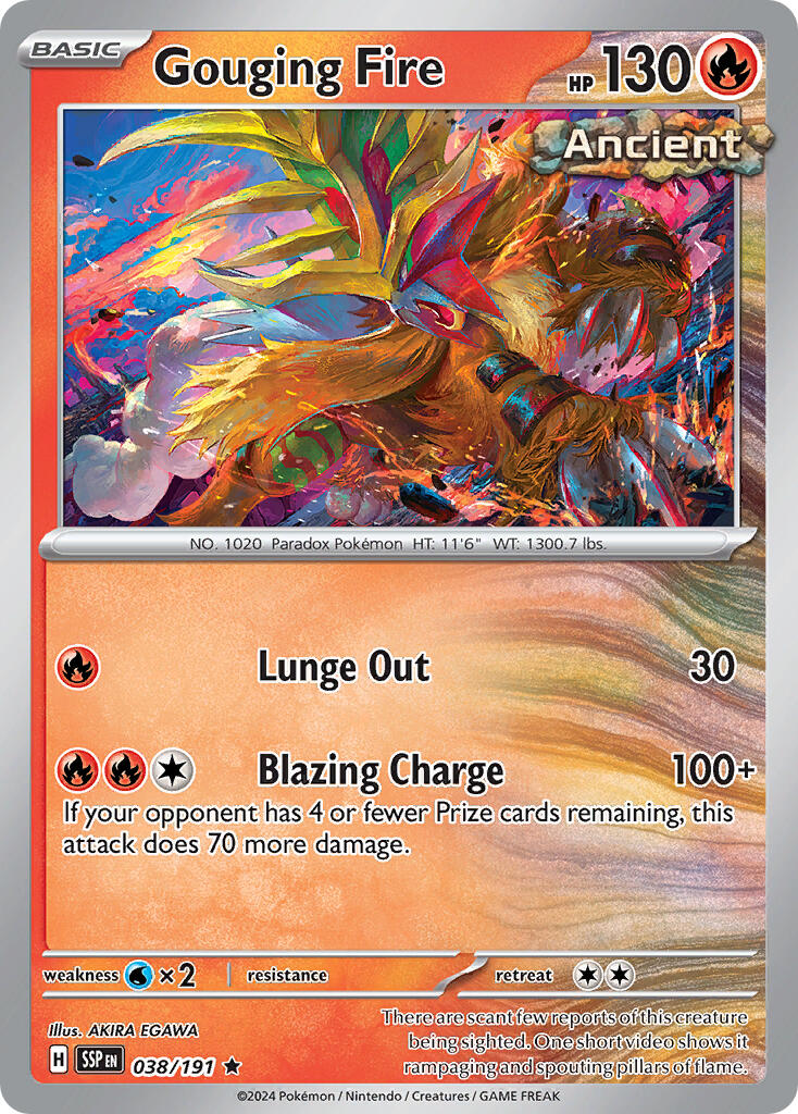 Gouging Fire (038/191) (Theme Deck Exclusive) [Scarlet & Violet: Surging Sparks] | Exor Games New Glasgow