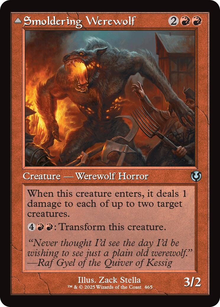 Smoldering Werewolf // Erupting Dreadwolf (Retro Frame) [Innistrad Remastered] | Exor Games New Glasgow