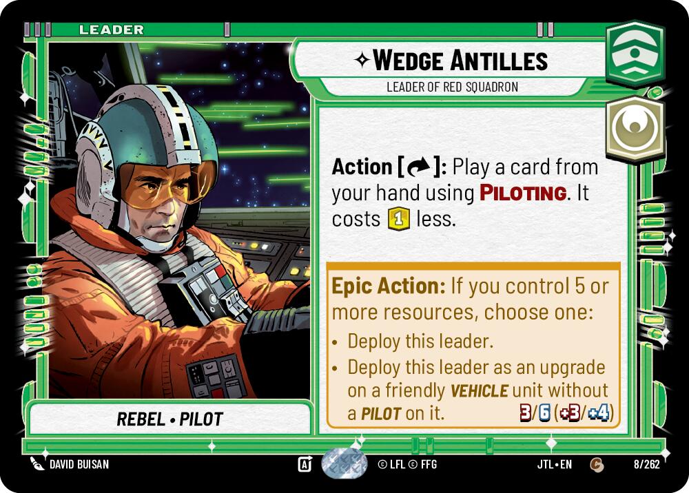 Wedge Antilles - Leader of Red Squadron (008/262) (008/257) [Jump to Lightspeed] | Exor Games New Glasgow