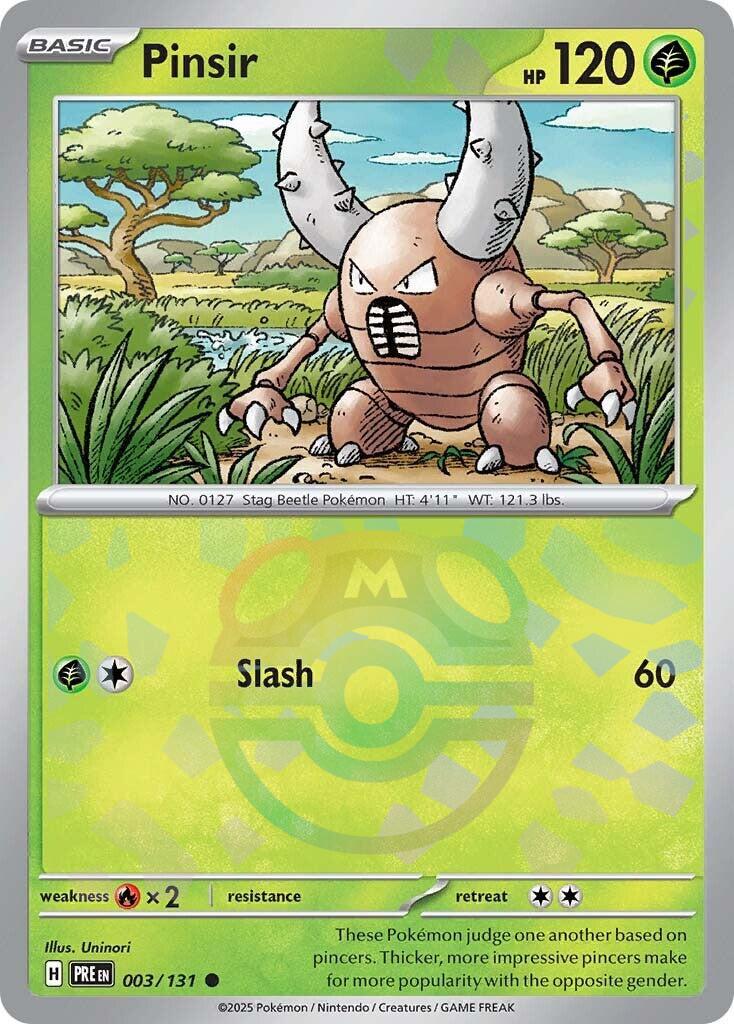 Pinsir (003/131) (Master Ball Pattern) [Scarlet & Violet: Prismatic Evolutions] | Exor Games New Glasgow