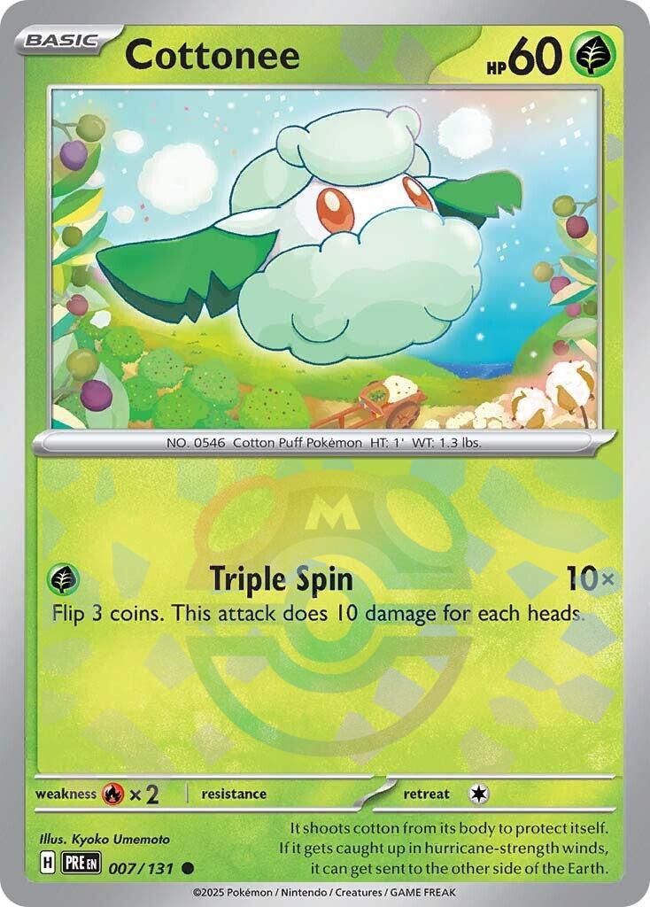 Cottonee (007/131) (Master Ball Pattern) [Scarlet & Violet: Prismatic Evolutions] | Exor Games New Glasgow