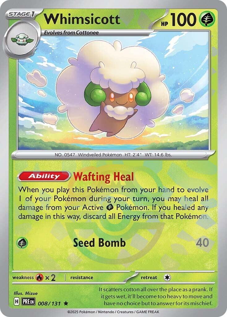 Whimsicott (008/131) (Master Ball Pattern) [Scarlet & Violet: Prismatic Evolutions] | Exor Games New Glasgow