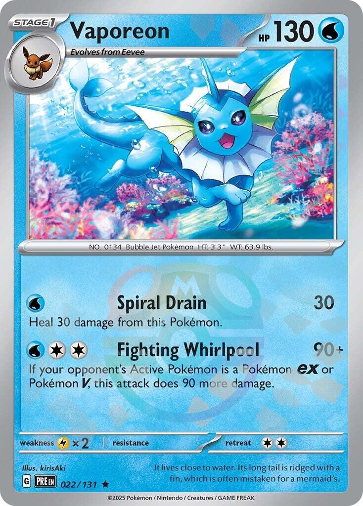 Vaporeon (022/131) (Master Ball Pattern) [Scarlet & Violet: Prismatic Evolutions] | Exor Games New Glasgow
