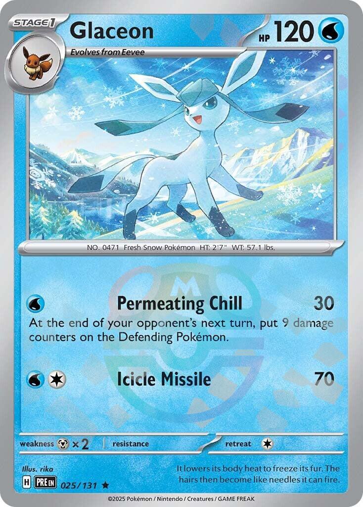 Glaceon (025/131) (Master Ball Pattern) [Scarlet & Violet: Prismatic Evolutions] | Exor Games New Glasgow