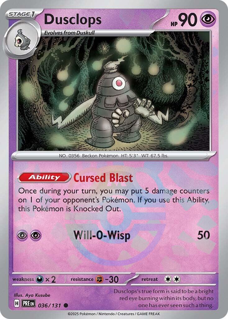 Dusclops (036/131) (Master Ball Pattern) [Scarlet & Violet: Prismatic Evolutions] | Exor Games New Glasgow