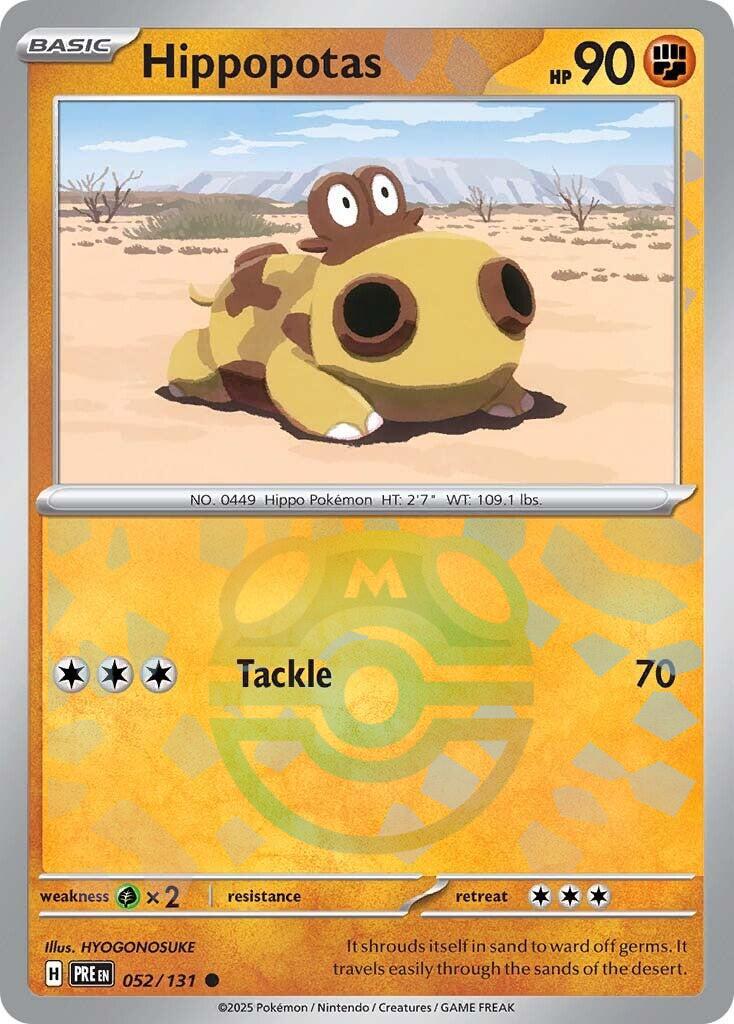 Hippopotas (052/131) (Master Ball Pattern) [Scarlet & Violet: Prismatic Evolutions] | Exor Games New Glasgow