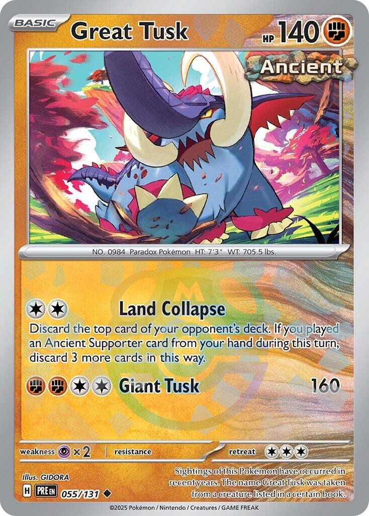 Great Tusk (055/131) (Master Ball Pattern) [Scarlet & Violet: Prismatic Evolutions] | Exor Games New Glasgow