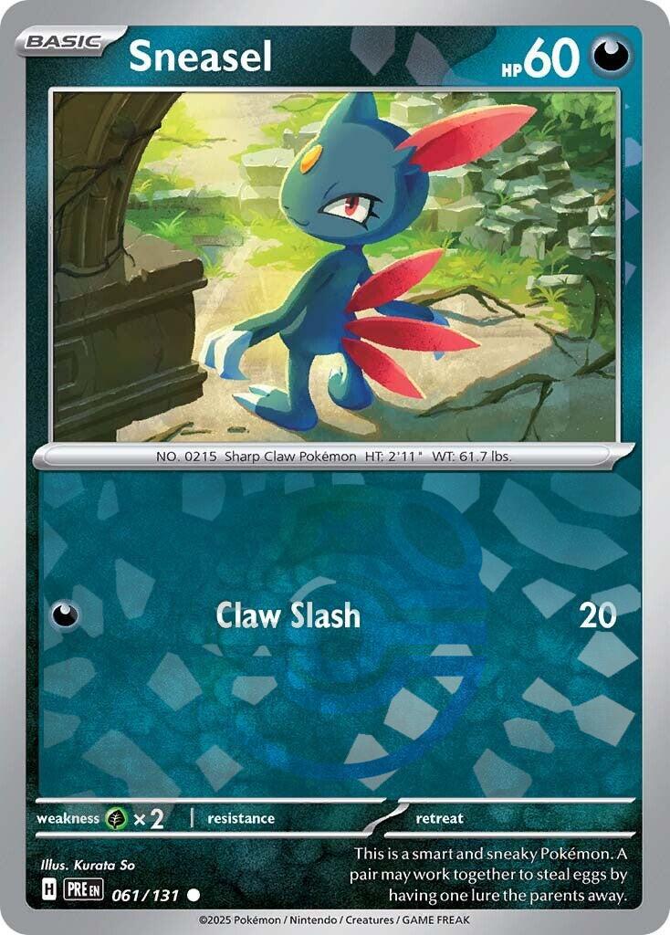 Sneasel (061/131) (Master Ball Pattern) [Scarlet & Violet: Prismatic Evolutions] | Exor Games New Glasgow