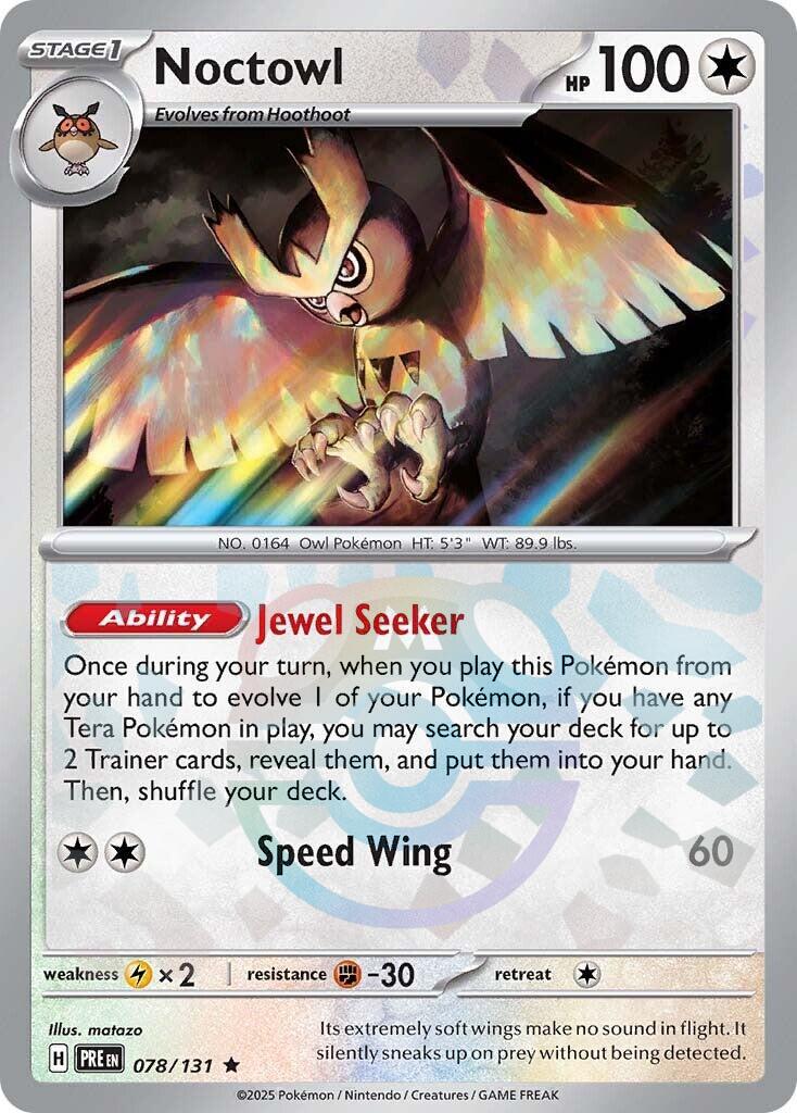 Noctowl (078/131) (Master Ball Pattern) [Scarlet & Violet: Prismatic Evolutions] | Exor Games New Glasgow