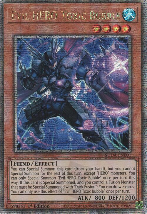 Evil HERO Toxic Bubble (Quarter Century Secret Rare) [SUDA-EN001] Quarter Century Secret Rare | Exor Games New Glasgow