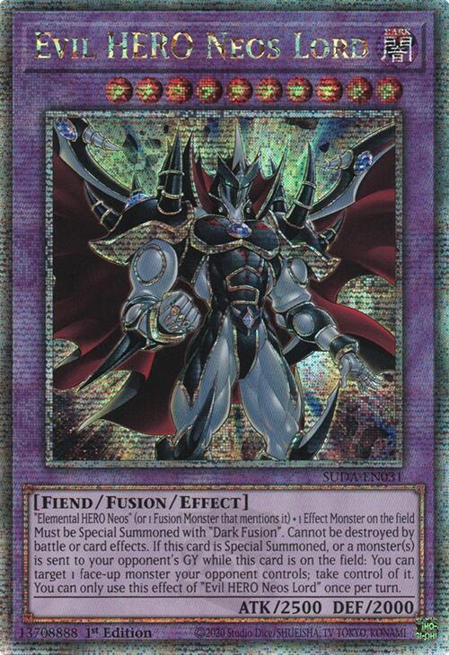 Evil HERO Neos Lord (Quarter Century Secret Rare) [SUDA-EN031] Quarter Century Secret Rare | Exor Games New Glasgow