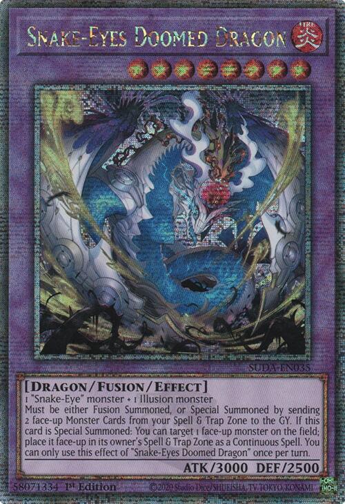 Snake-Eyes Doomed Dragon (Quarter Century Secret Rare) [SUDA-EN035] Quarter Century Secret Rare | Exor Games New Glasgow