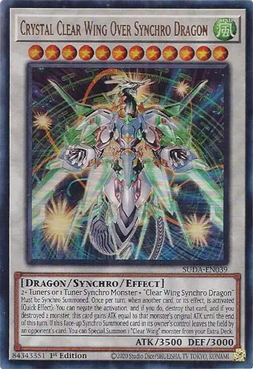 Crystal Clear Wing Over Synchro Dragon [SUDA-EN039] Ultra Rare | Exor Games New Glasgow