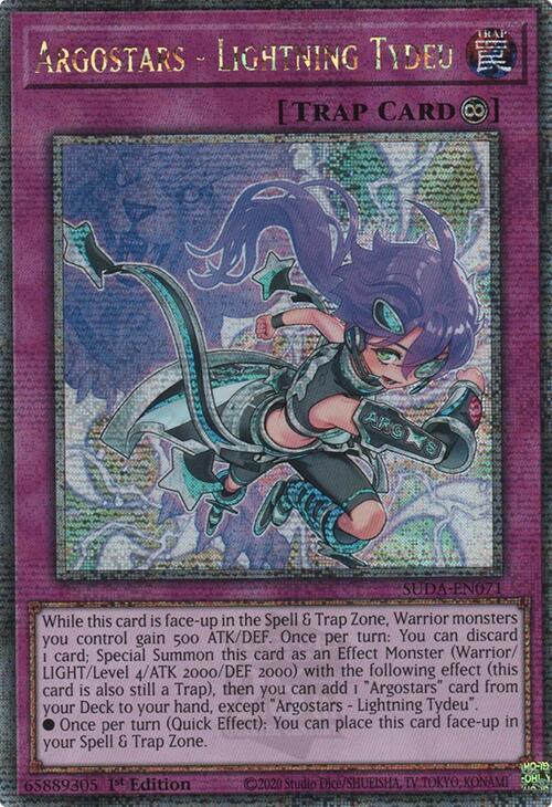 Argostars - Lightning Tydeu (Quarter Century Secret Rare) [SUDA-EN071] Quarter Century Secret Rare | Exor Games New Glasgow