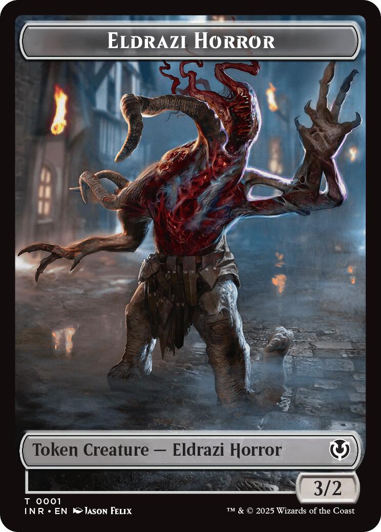 Eldrazi Horror // Human Soldier (0003) Double-Sided Token [Innistrad Remastered Tokens] | Exor Games New Glasgow