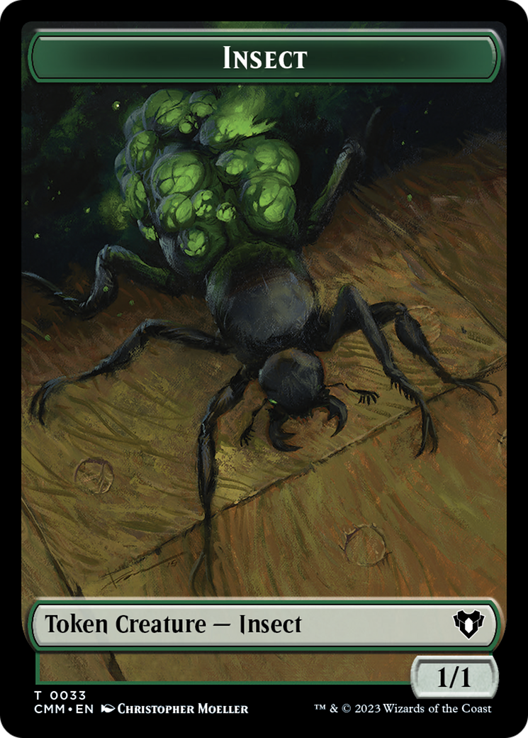 Spirit (0010) // Insect Double-Sided Token [Commander Masters Tokens] | Exor Games New Glasgow