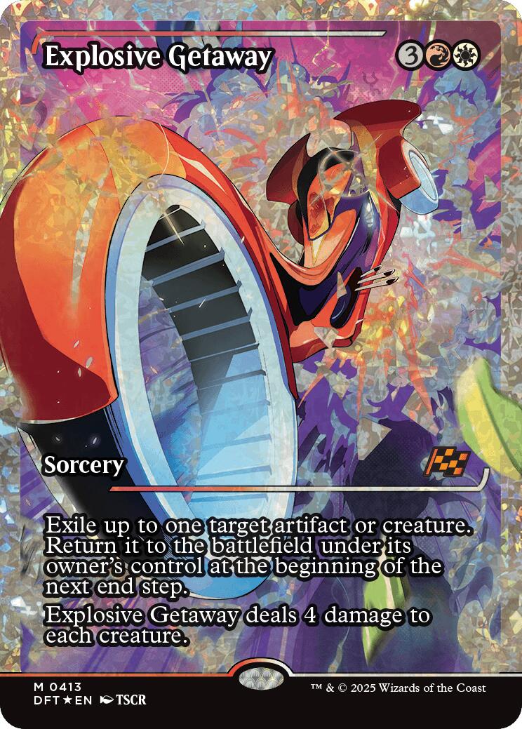 Explosive Getaway (Showcase Fracture Foil) (Japanese) [Aetherdrift] | Exor Games New Glasgow