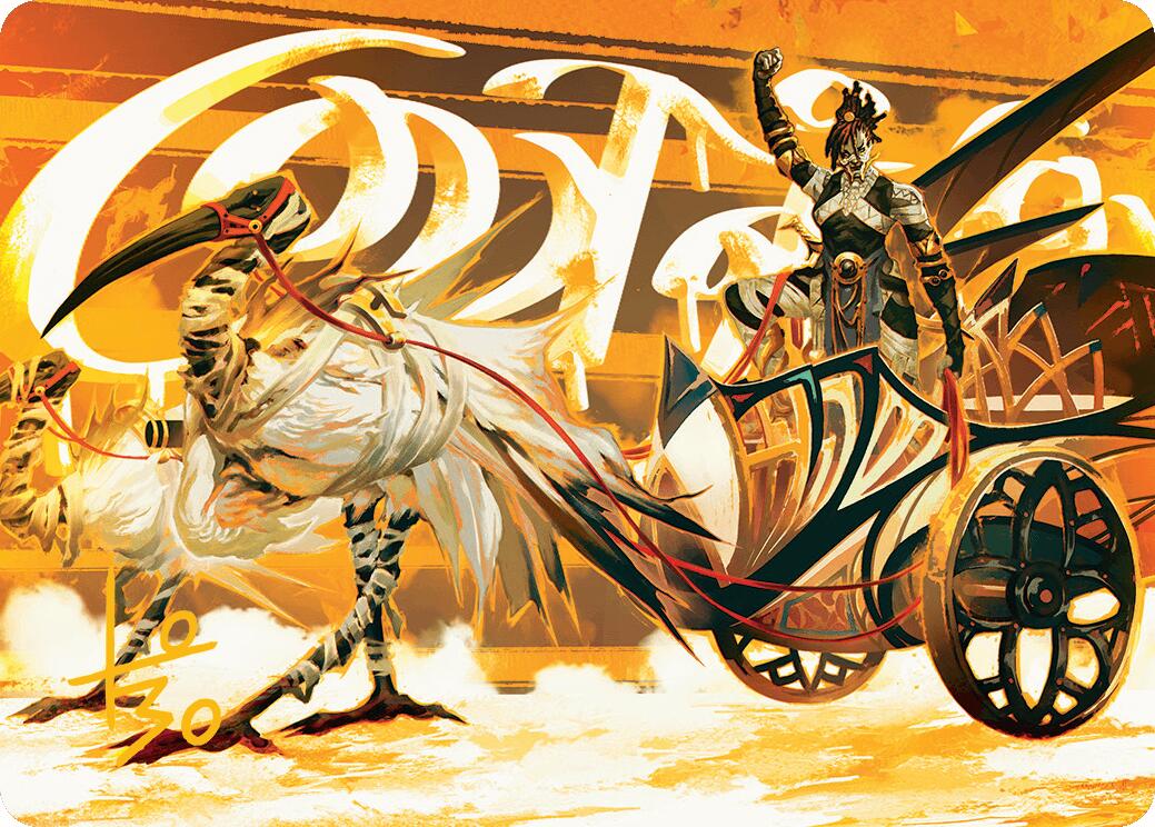 Skyseer's Chariot Art Card (Gold-Stamped Signature) [Aetherdrift Art Series] | Exor Games New Glasgow