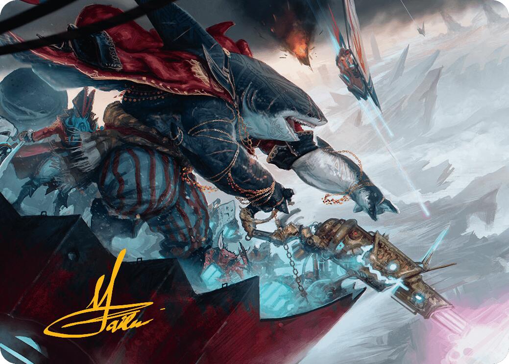 Captain Howler, Sea Scourge Art Card (16/54) (Gold-Stamped Signature) [Aetherdrift Art Series] | Exor Games New Glasgow