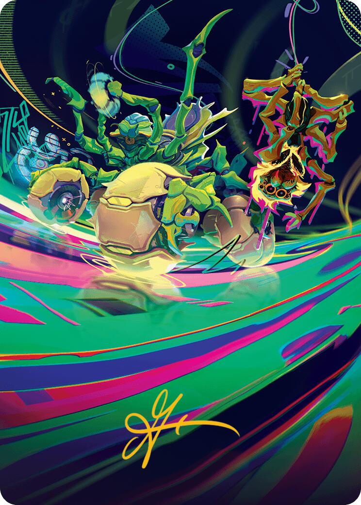 Thundering Broodwagon Art Card (Gold-Stamped Signature) [Aetherdrift Art Series] | Exor Games New Glasgow